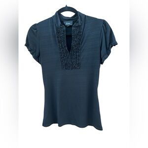 Bwear Navy Ruffled Blouse